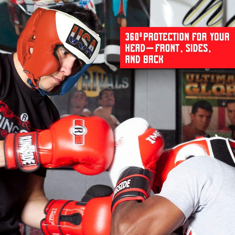 Ringside Competition-Like Boxing Headgear with Cheeks - Durable Leather Protection for Sparring and Fighting - Image 4