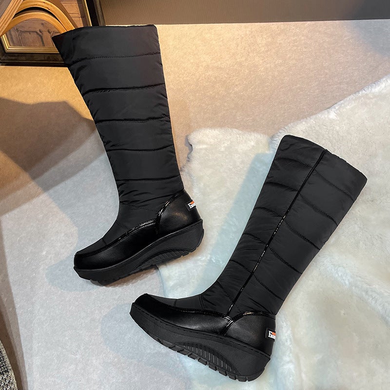 Winter New Long Thick Plush Snow Boots For Women, Northeastern Inner Mongolia Cold-Resistant Down Boots, Thick-Soled Non-Slip Large Cotton Shoes - Image 1