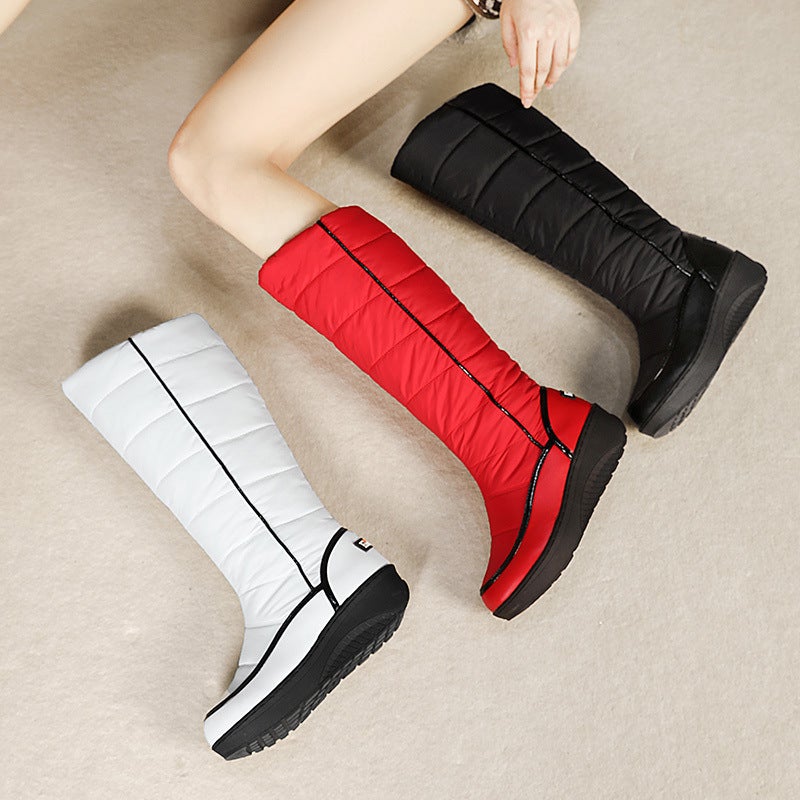 Winter New Long Thick Plush Snow Boots For Women, Northeastern Inner Mongolia Cold-Resistant Down Boots, Thick-Soled Non-Slip Large Cotton Shoes - Image 2