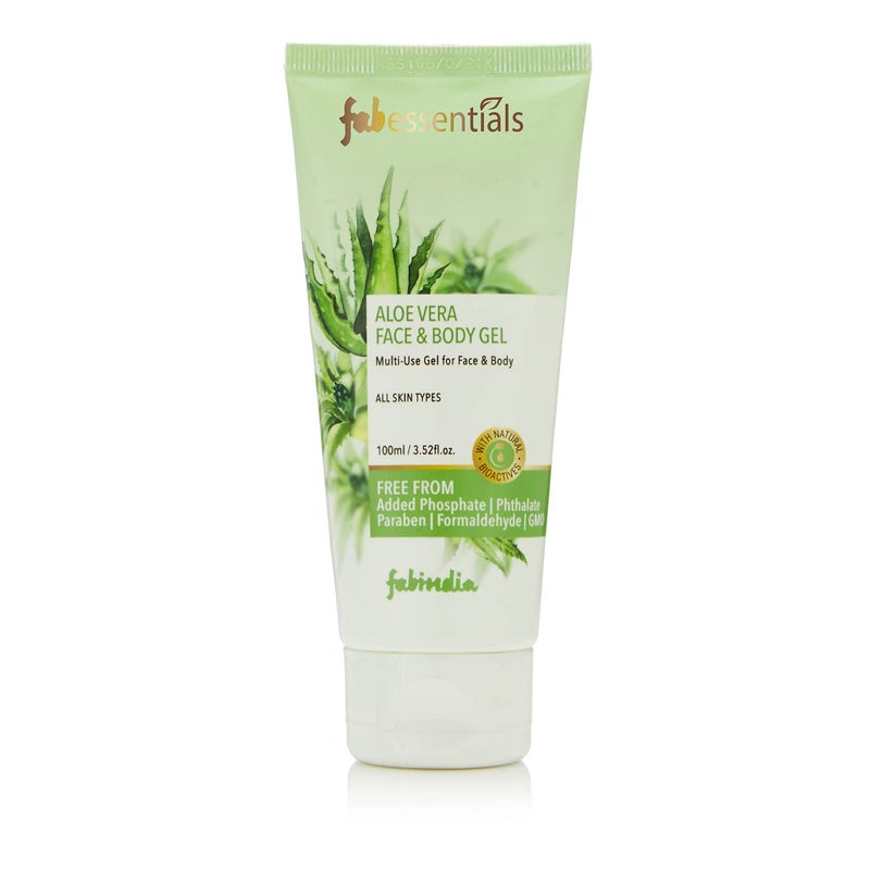 Fabessentials Fabessentials Aloe Vera Face  Body Gel Neem  Castor Oil  Multipurpose Gel for Face  Body  Hydrates Refreshes  Minimises Dryness  Calms  Soothes Sunburnt Skin100 gm - Image 1