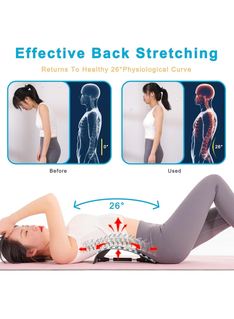 عربست نقّالة ظهر متعددة المستويات لتخفيف آلام أسفل الظهر، نقّالة قوس الظهر بوزن 350 رطلاً للرجال والنساء، وعرق النسا، والجنف، وتخفيف آلام الظهر الانزلاق الغضروفي، أزرق - Image 3