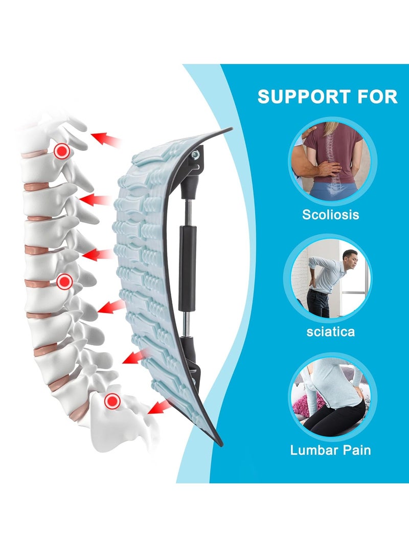 عربست نقّالة ظهر متعددة المستويات لتخفيف آلام أسفل الظهر، نقّالة قوس الظهر بوزن 350 رطلاً للرجال والنساء، وعرق النسا، والجنف، وتخفيف آلام الظهر الانزلاق الغضروفي، أزرق - Image 4