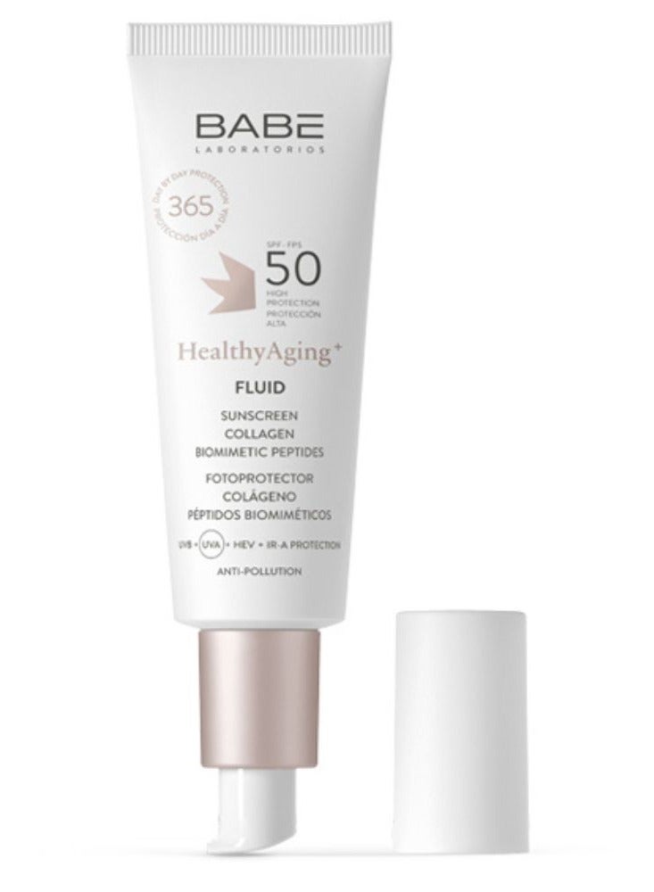Babe Laboratorios Babé HealthyAging+ Fluid SPF50 Sunscreen with Collagen 40ml - Image 2