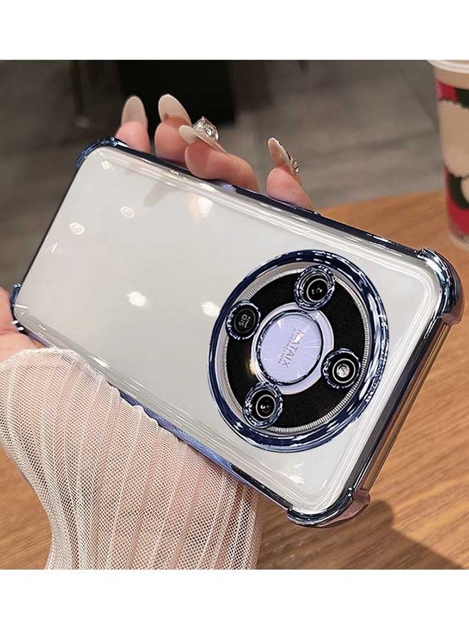 جراب Honor X9D، سيليكون شفاف مطلي بالكهرباء، [خفيف الوزن ونحيف] [وسائد في الزوايا الأربع] [واقي مدمج للكاميرا] غطاء حماية ناعم مطلي بالكهرباء لحماية هاتف Honor X9D 5G من السقوط، أزرق