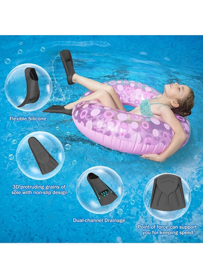 QSHOP Soft Silicone Diving Fins – High Elasticity & Endurance Light Full Foot Swimming Fins | Open Heel Swim Fins for Snorkeling or Swimming Training for Adults Men Women Kids  - Image 2