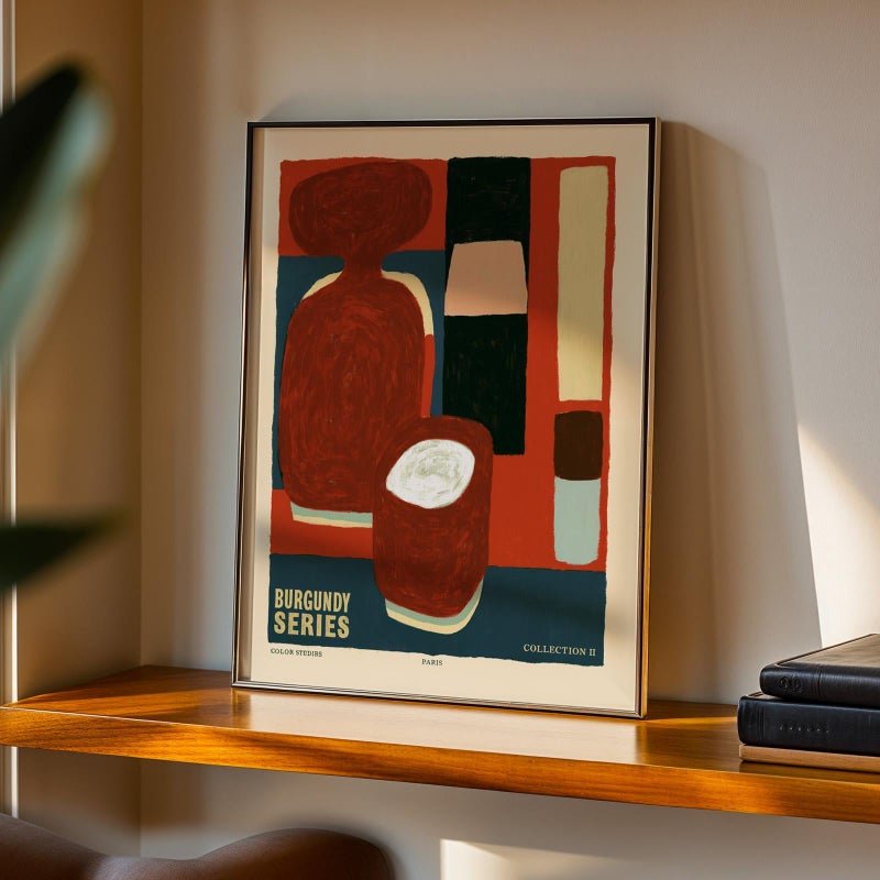 TNESSENTIAL Burgundy Series Abstract Print — Bold Red Abstract Wall Art, Color Studies Paris Poster, Burgundy Wall Art, Abstract Print, Gallery Art - Image 2