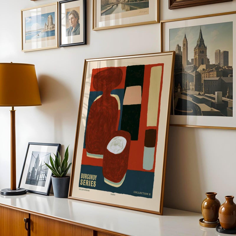 TNESSENTIAL Burgundy Series Abstract Print — Bold Red Abstract Wall Art, Color Studies Paris Poster, Burgundy Wall Art, Abstract Print, Gallery Art - Image 3