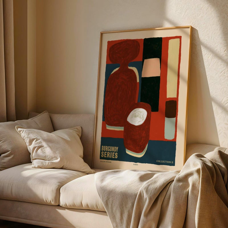 TNESSENTIAL Burgundy Series Abstract Print — Bold Red Abstract Wall Art, Color Studies Paris Poster, Burgundy Wall Art, Abstract Print, Gallery Art - Image 4