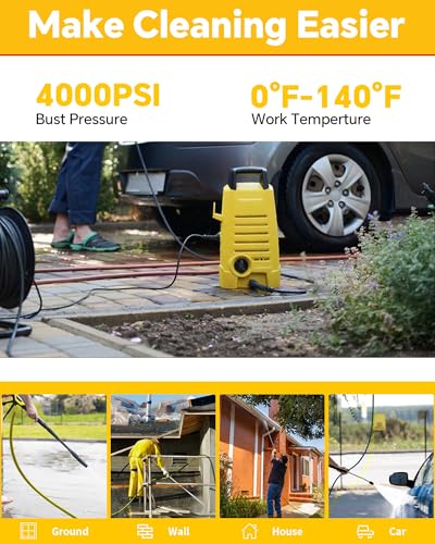 POHIR Pressure Washer Hose 100FT, Kink Resistant Power Washer Replacement Hose 1/4 Inch with M22 14MM Swivel, Lightweight Pressure Washer Extension Hose 4000 PSI - Image 2