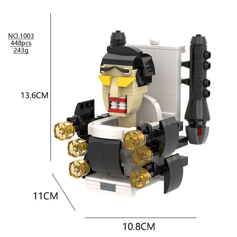 Cross-border dedicated to monitoring toilet people toy building blocks Tao Xi MOC hot game peripheral model hand wholesale