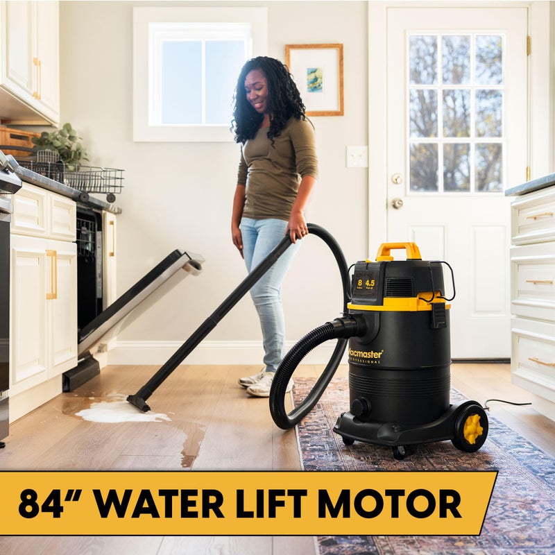 Vacmaster Professional VDK811PW 0201 8 Gallon 4.5 Peak HP Wet/Dry Vac with Self-Cleaning Filter System, 8 Gal, Black - Image 4