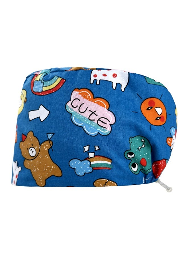 NIBEMINENT Nice-looking Printing Doctor Hat Surgical Cap for Long Hair Classic Nurse Baotou Caps Women Men Sweat-absorbent Towel Scrub Hat