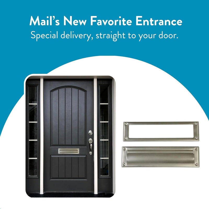ARCHITECTURAL MAILBOXES Steel Mail Slot Accessory, Satin Nickel, MS00SNAM, Satin Nickel - Image 2