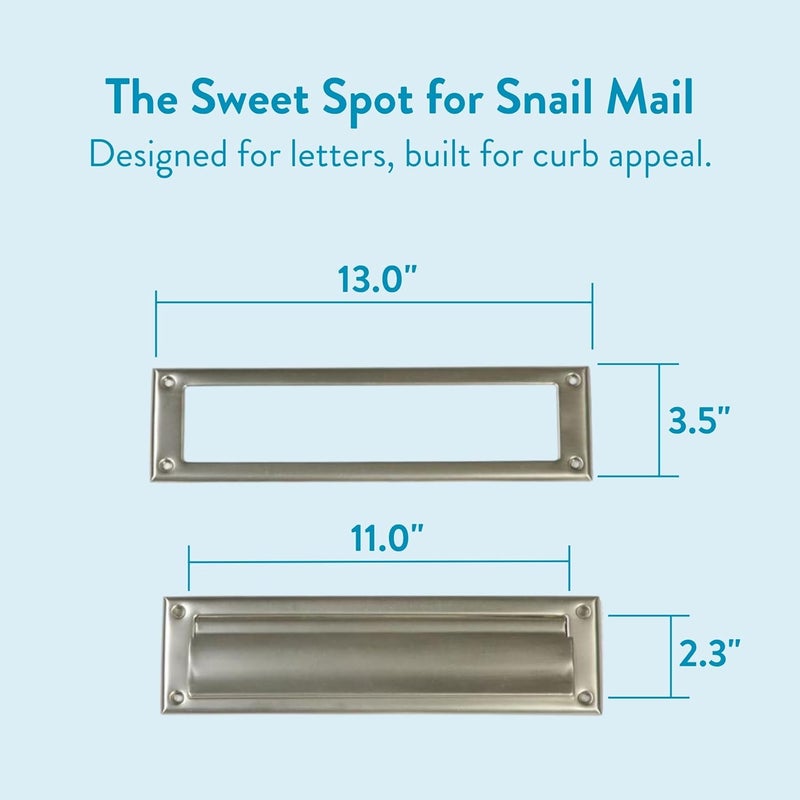 ARCHITECTURAL MAILBOXES Steel Mail Slot Accessory, Satin Nickel, MS00SNAM, Satin Nickel - Image 4