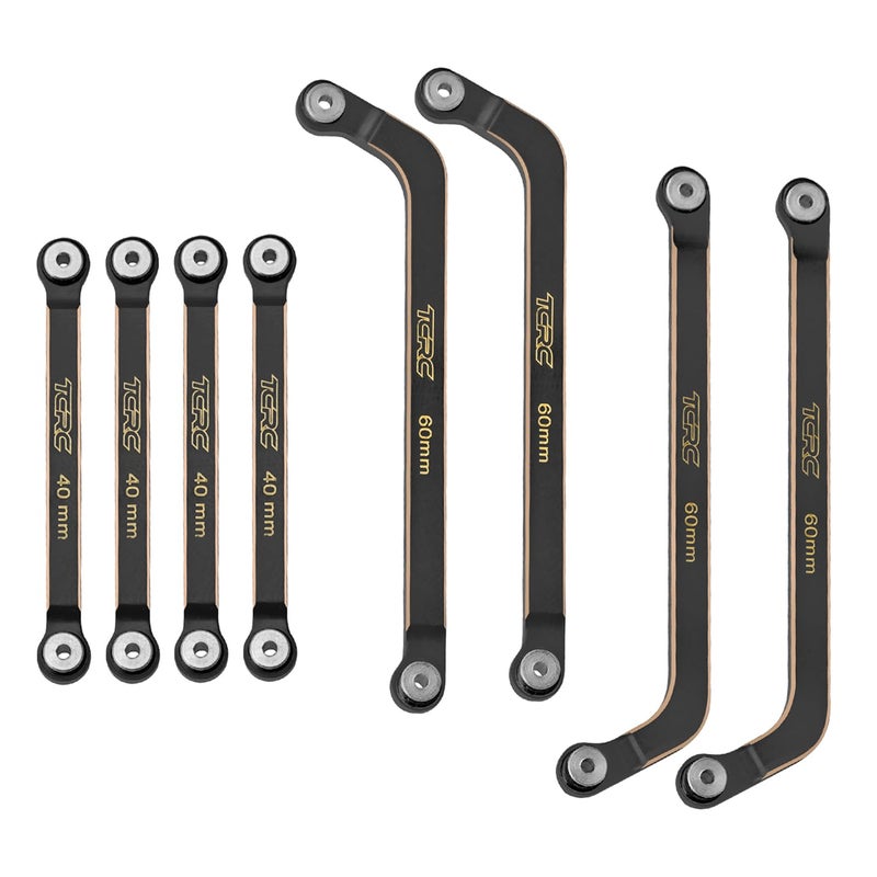 TCRC 8PCS Brass High Clearance Chassis Suspension Links Rod Linkage Set for Axial AX24 XC-11/24 RC Crawler Car Upgrade Parts,Black Coating - Image 4
