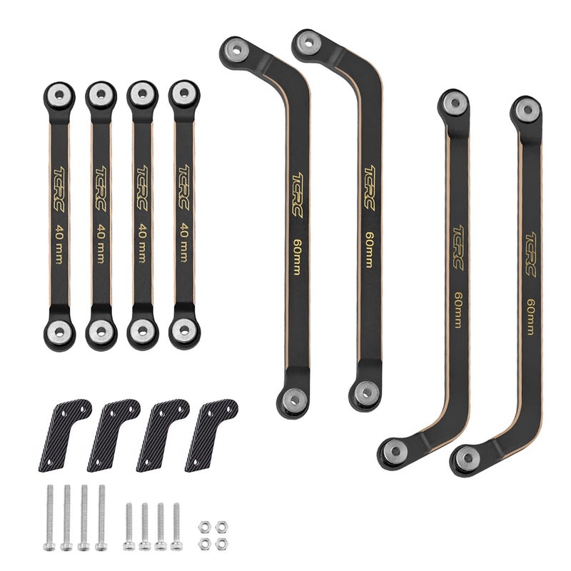 TCRC 8PCS Brass High Clearance Chassis Suspension Links Rod Linkage Set for Axial AX24 XC-11/24 RC Crawler Car Upgrade Parts,Black Coating - Image 1