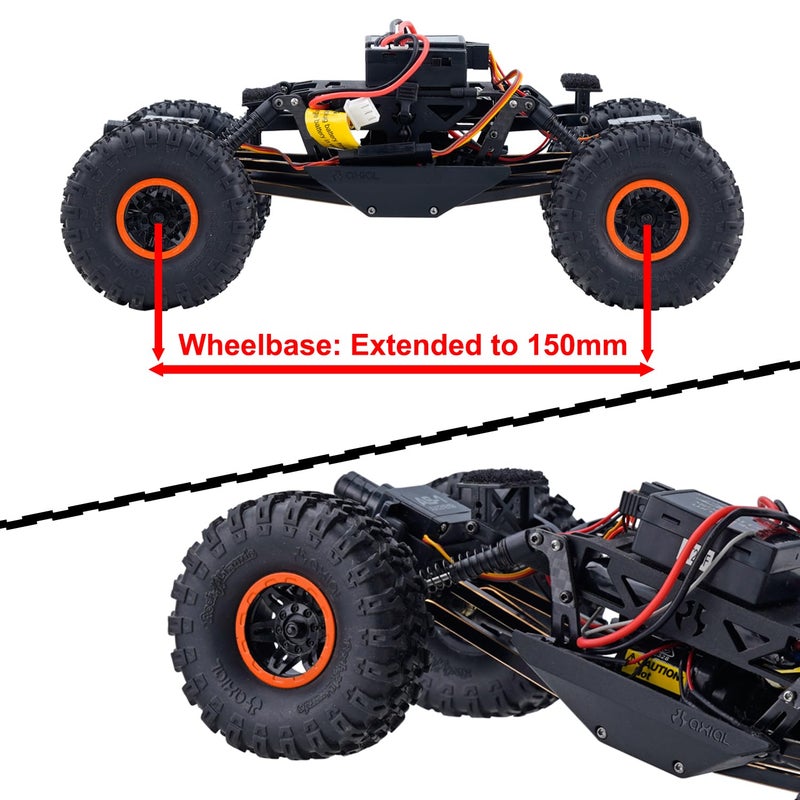 TCRC 8PCS Brass High Clearance Chassis Suspension Links Rod Linkage Set for Axial AX24 XC-11/24 RC Crawler Car Upgrade Parts,Black Coating - Image 5