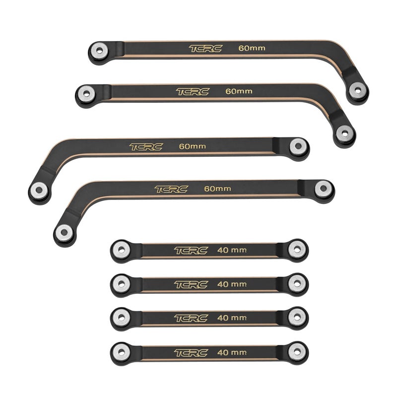 TCRC 8PCS Brass High Clearance Chassis Suspension Links Rod Linkage Set for Axial AX24 XC-11/24 RC Crawler Car Upgrade Parts,Black Coating - Image 2