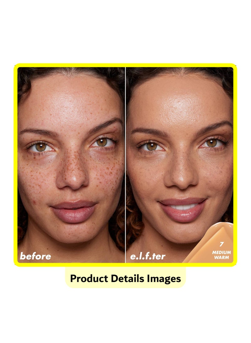 إلف كريم أساس هالو جلو بإشراقة ناعمة بتركيبة خفيفة التغطية - واقٍ شمسي SPF 50 - درجة 7 متوسط دافئ - Image 3