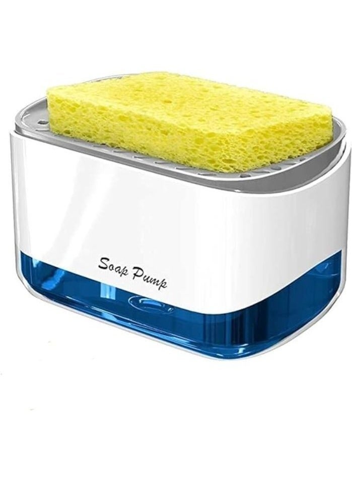 zoba Modern soap dispenser and sponge holder for the kitchen sink, 2-in-1 dish soap dispenser tray, countertop soap dispenser, sponge tray, easy to fill, durable, non-slip base -031 - Image 1