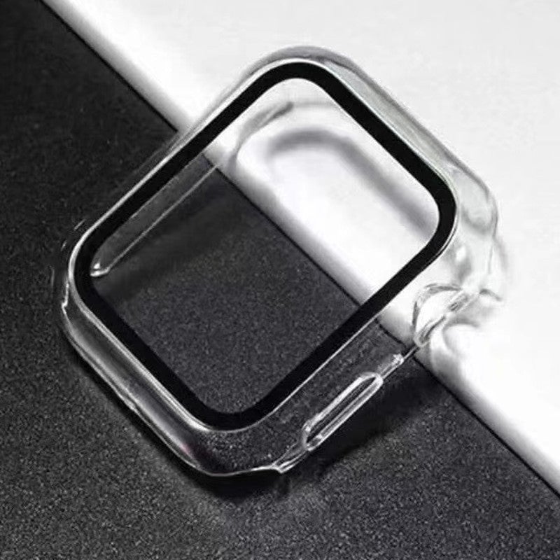 غلاف حماية شاشة كامل الأطراف من شركة Diruite Suoman علبتين للساعات التابعة لسلسلة Apple Watch 8/7/6/5/4/سلسلة SE/SE 2 بحجم 45 مم، غلاف حماية شاشة من الزجاج المقاوم للانكسار رفيع جدًا لحماية ساعة Apple Watch بحجم 45 مم - أسود - Image 4