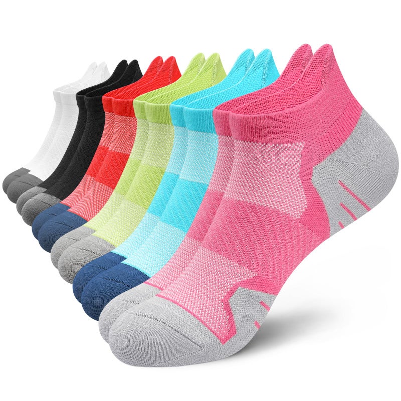 PAPLUS Ankle Compression Socks for Women 6 Pairs, Low Cut Womens Running Socks with Arch Support, S/M - Image 1