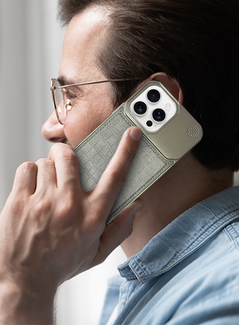 CATANES iPhone 16 Pro Max Case Leather Metal Design, Slim Lightweight Minimalist Cover - Image 4