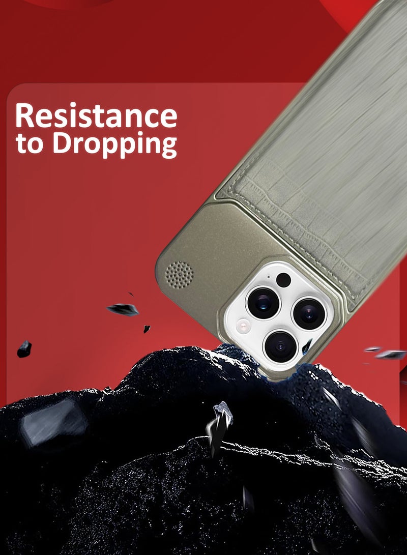 CATANES iPhone 16 Pro Max Case Leather Metal Design, Slim Lightweight Minimalist Cover - Image 5