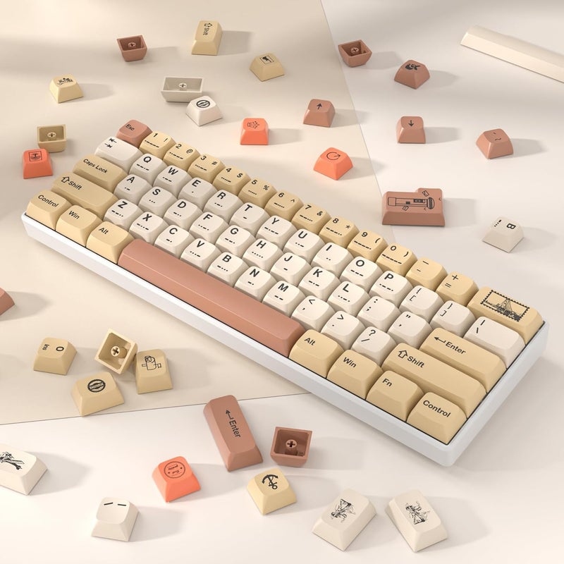 surmen 139 XDA Profile PBT Keycaps 75 Percent, Custom keycaps Dye Sublimation with ISO Keys for 61/68/82/87/108 Mechanical Keyboard (Stamp) - Image 2
