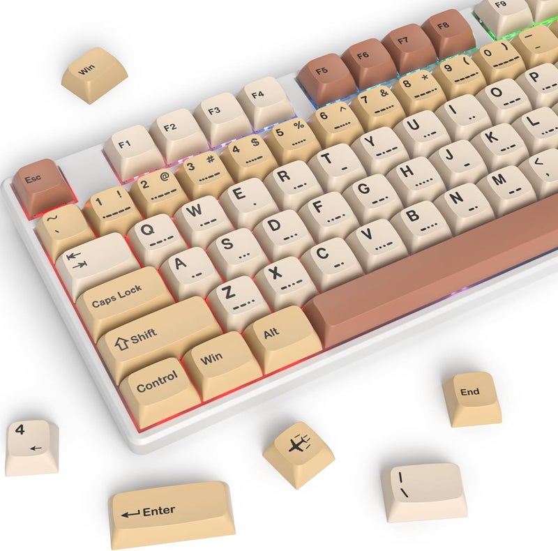 surmen 139 XDA Profile PBT Keycaps 75 Percent, Custom keycaps Dye Sublimation with ISO Keys for 61/68/82/87/108 Mechanical Keyboard (Stamp) - Image 1