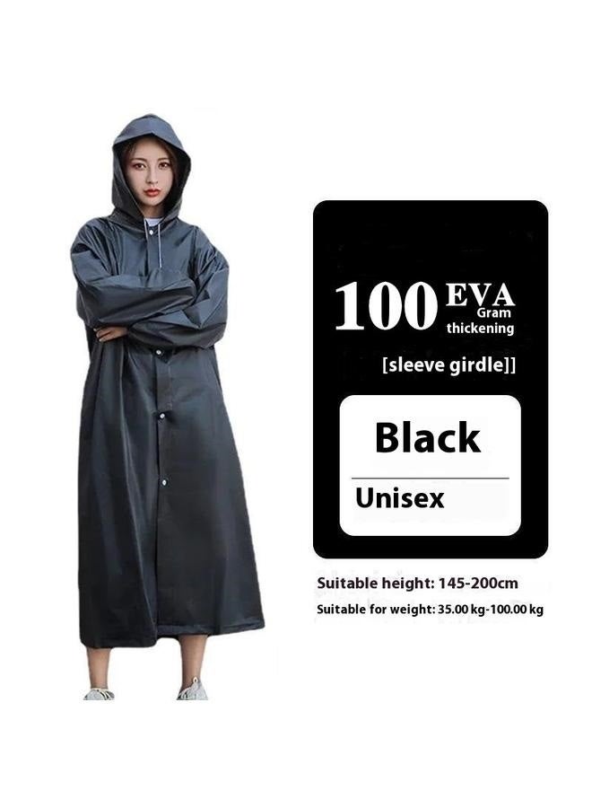 Unisex Outdoor Travel Waterproof Hooded Drawstring Raincoat Jacket Rainwear - Image 2