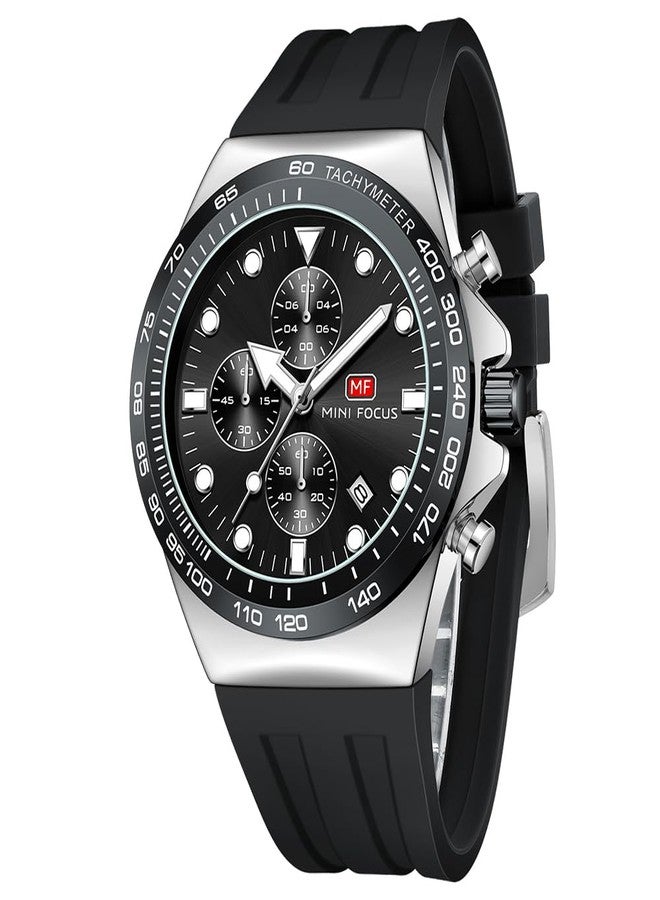 MF MINI FOCUS Men Watches Business Sport Wrist Watch (Chronograph/Waterproof/Luminous/Calendar) Silicon Band Fashion Casual Watches for Men - Image 1