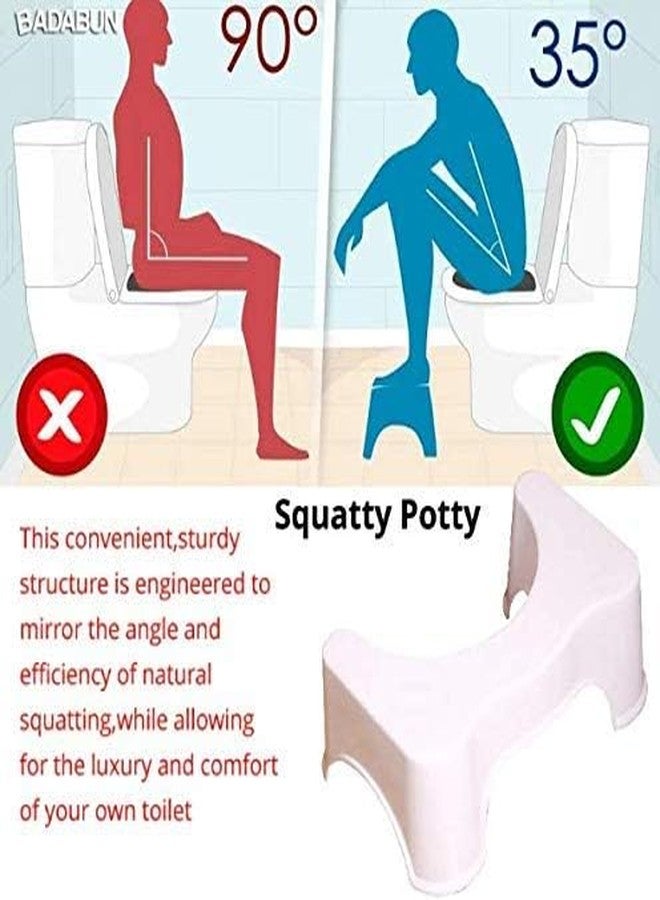 RASOFAB Zwerlin Comfortable Squat Stool for Western Toilet Portable Sturdy Foot Step Stool for Potty Training Kids Adults (50D x 28W x 19H CM) Plastic - Image 2