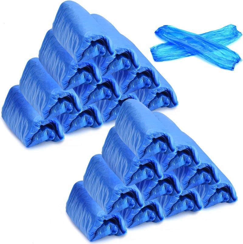 تيمو 200 قطعة أكمام ذراع قابلة للتخلص منها، أكمام قابلة للتخلص منها للأذرع، أكمام ذراع بلاستيكية، واقيات أكمام مقاومة للماء قابلة للتخلص منها للأذرع، أزرق 15.7 بوصة، أزرق، 200 قطعة - Image 1