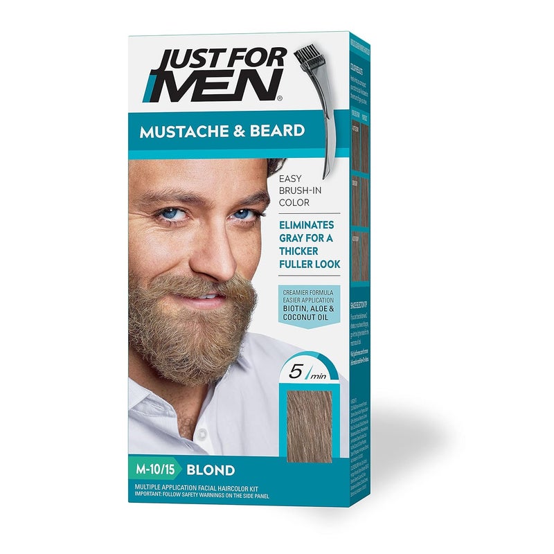 Just For Men Just For Men Mustache  Beard Beard Dye for Men with Brush Included for Easy Application With Biotin Aloe and Coconut Oil for Healthy Facial Hair  Blond M1015 Pack of 1 