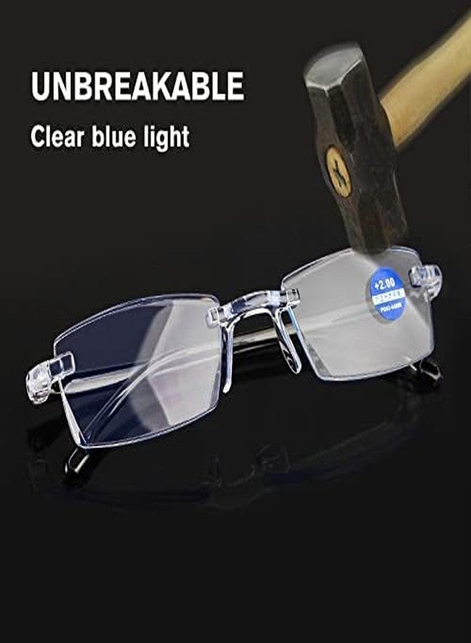 CRIBA Combo Pack of 3 Rimless Blue Cut Reading Glass+1.00+1.25+1.50+1.75 +2.00+2.25 +2.50+2.75+3.00 Single Vision Power Eyeglass-Vol 5 (+2.00) - Image 3