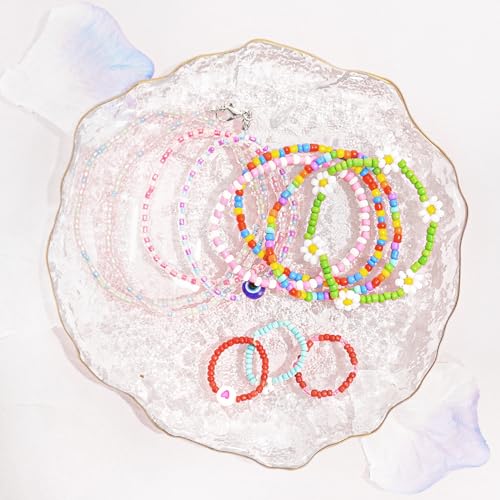Redtwo 8000pcs 3mm Glass Seed Beads for Bracelet Making Kit, Small Beads Friendship Jewelry Making Kit, Letter Beads with Elastic String, DIY Art Craft Girls Gifts. - Image 4