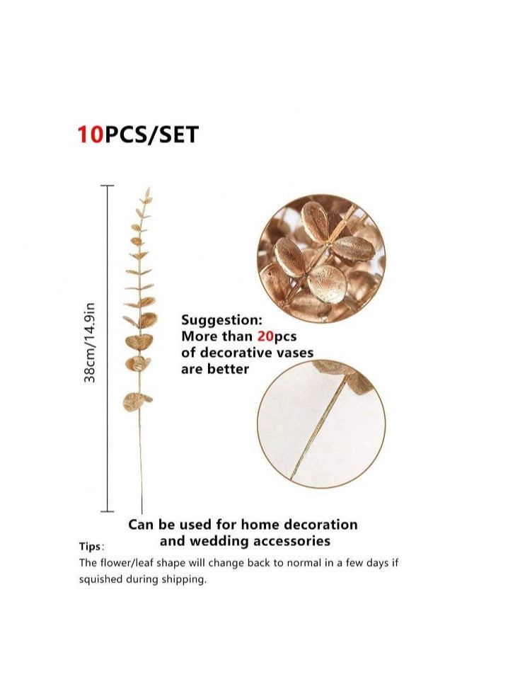 10 قطع من النباتات الذهبية الاصطناعية لديكور المنزل - Image 3