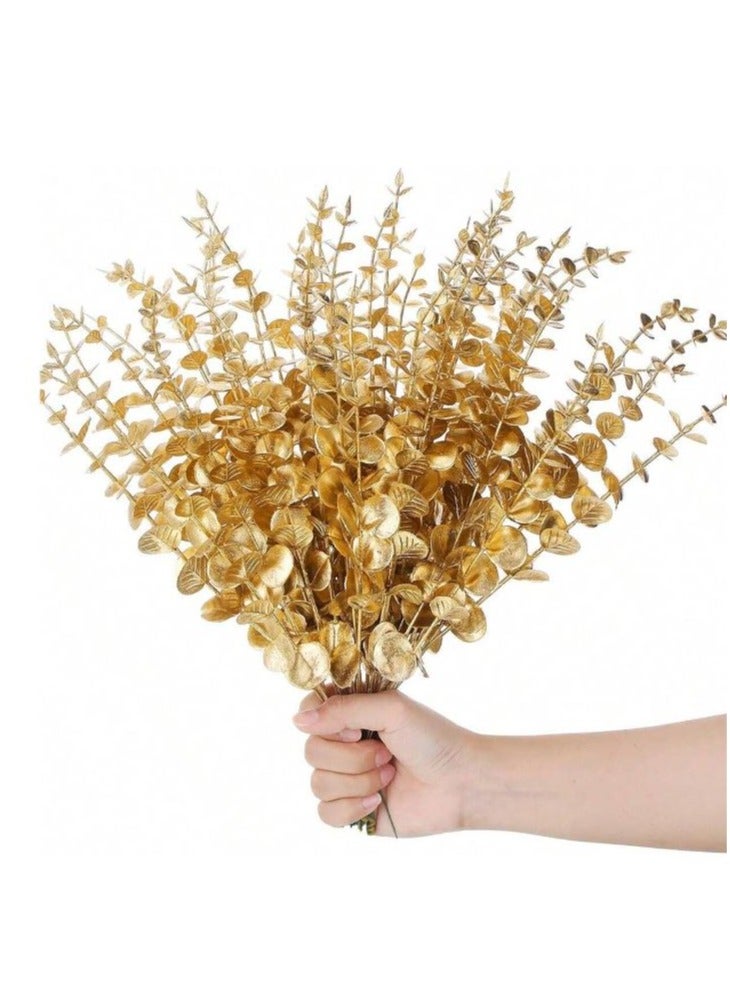 10 قطع من النباتات الذهبية الاصطناعية لديكور المنزل - Image 2