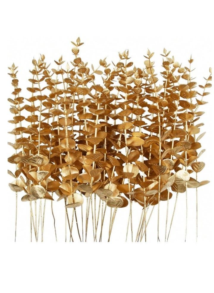 10 قطع من النباتات الذهبية الاصطناعية لديكور المنزل - Image 4