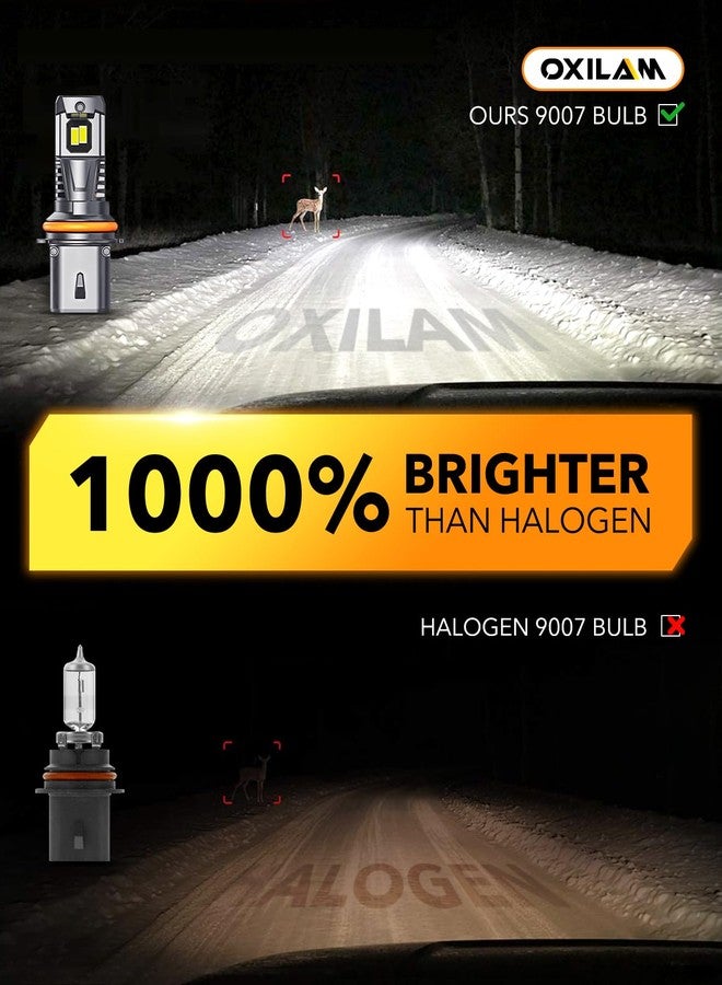OXILAM 9007 LED Bulbs, 1000% Brighter Ultra-Bright, 3 Min Quick Install, Wireless Plug and Play, 20 Years Lifespan, No Flicker, 99% Compatibility, Pack of 2 - Image 2