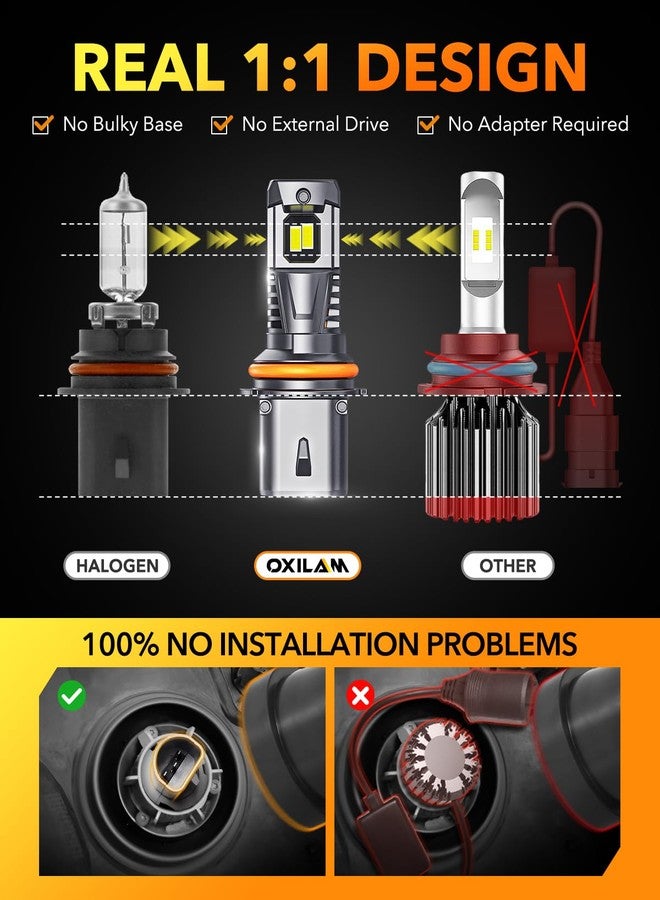 OXILAM 9007 LED Bulbs, 1000% Brighter Ultra-Bright, 3 Min Quick Install, Wireless Plug and Play, 20 Years Lifespan, No Flicker, 99% Compatibility, Pack of 2 - Image 5