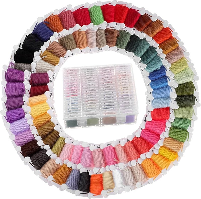 Coheali 80 Colors Embroidery Thread Kit Cotton Yarn For Machine And Hand Sewing - Image 1