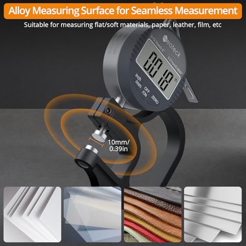 Neoteck Digital Thickness Gauge 0.5 inch/12.7mm, 0.0005"/0.01mm, Thickness Meter Precise Electronic Micrometer with LCD Display - Image 4