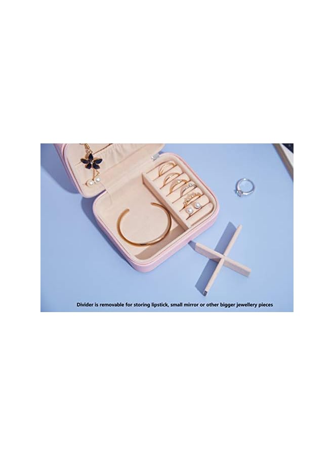 PROMASS Color Small Jewelry Organizer Box for Travel for Home Use Small Jewelry Storage Case Premium PU Leather Exterior and Soft Touch Velvet Interior Perfect Jewelry Gift Box for Women for Gilrs - Image 3