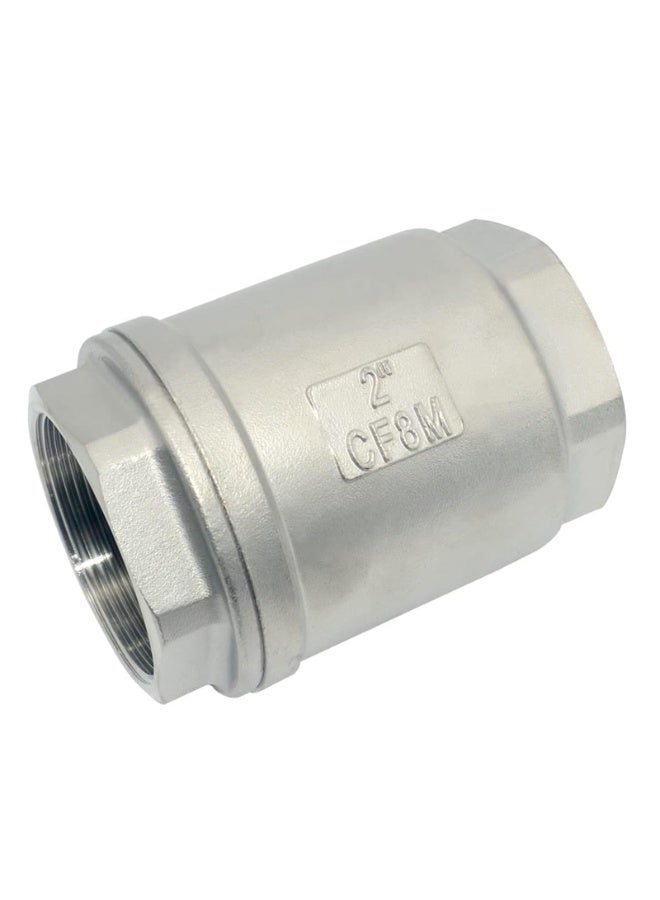 صمام لا رجعيان زنبركيان من الفولاذ المقاوم للصدأ بقطر 2 بوصة، صمام عدم رجوع رأسي خطي بدون رصاص، صمام عدم رجوع رأسي أحادي الاتجاه، صمام عدم رجوع عكسي لمنع التدفق العكسي المتوسط ​​للنفط والماء والغاز والهواء DN50 - Image 1