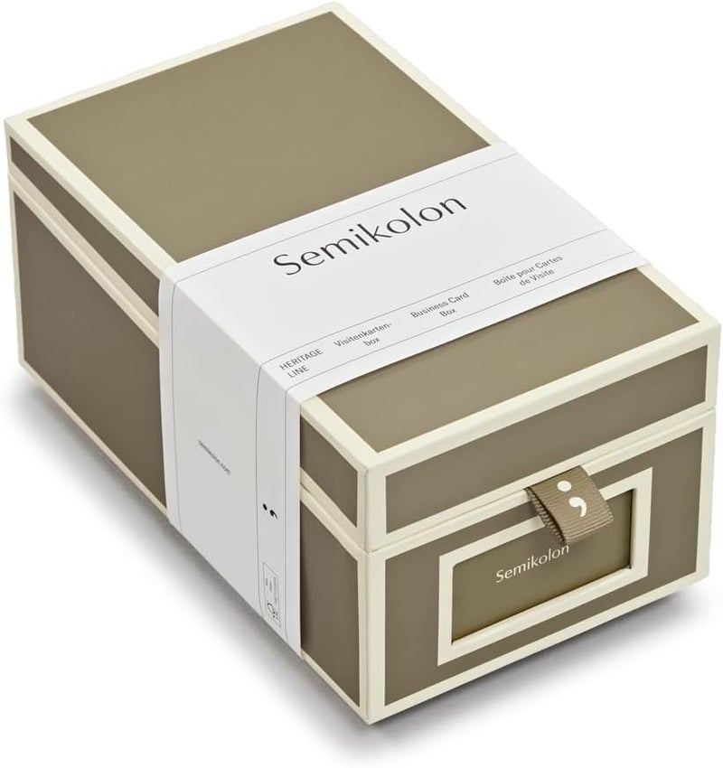 Semikolon - Business Card Box with Alphabetical Tabs, Fango - Image 1