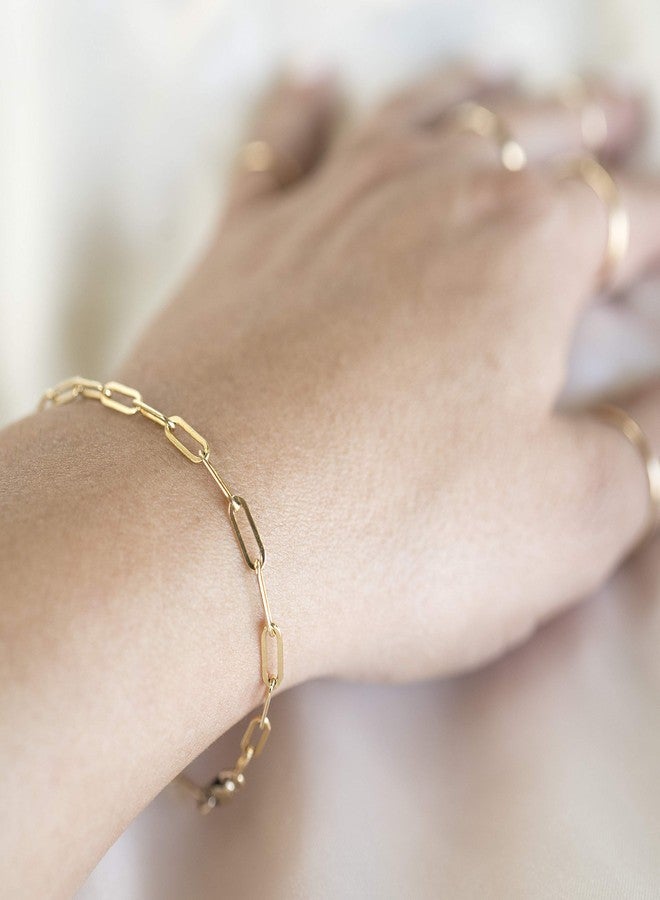 VACRONA Gold Tiny Beaded Bracelet 14K Gold Plated Chain Bracelets for Women Handmade Clip Link Trendy Tiny Pearl Bracelet Adjustable Chain Jewelry Gifts - Image 2