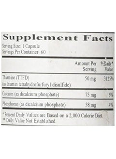 Ecological Formulas Allithiamine 50 mg 60 Capsules  - Image 2