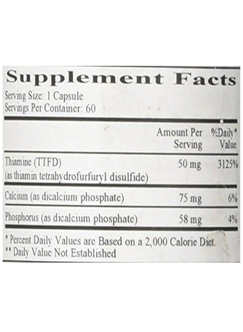 Ecological Formulas Allithiamine 50 mg 60 Capsules - Image 2